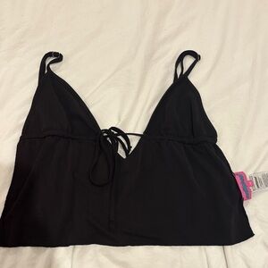 Black Strappy Crop Top backless